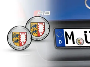 TÜV Plakette Hansestadt Lübeck Nummernschild plakette